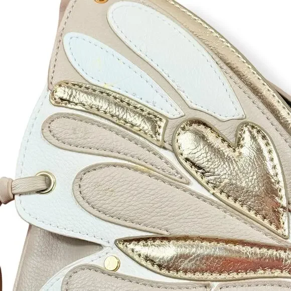 Betsey Johnson Festival RARE Gold Vegan Leather Butterfly Boho Y2K Crossbody Bag - Picture 5 of 14
